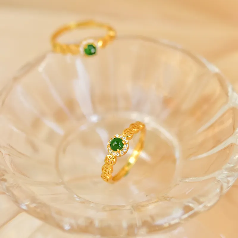 Tokai Family Ice Glutinous Jadeite Rings Unisex-1