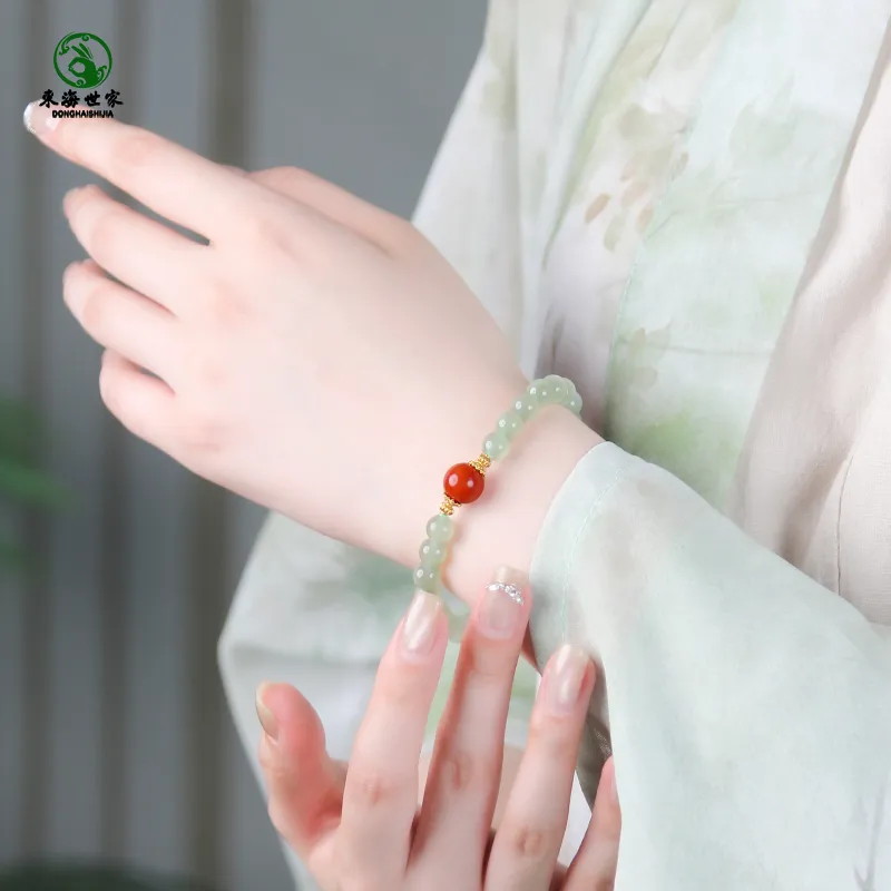 Tokai Family Hetian Jade Bracelets Pale Greenish White Jade Women's-2