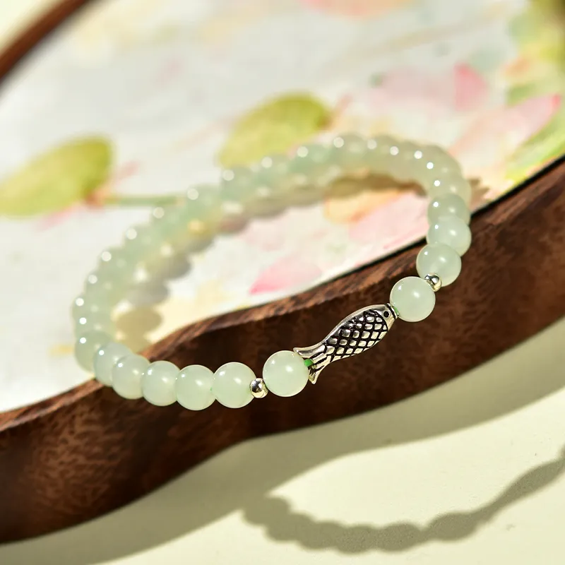 Tokai Family Hetian Jade Bracelets Pale Greenish White Jade Unisex-3