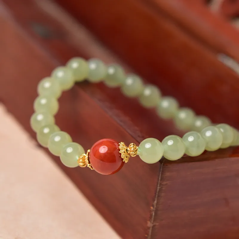 Tokai Family Hetian Jade Bracelets Pale Greenish White Jade Women's-4