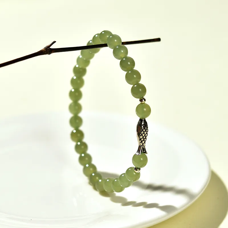 Tokai Family Hetian Jade Bracelets Pale Greenish White Jade Unisex-9