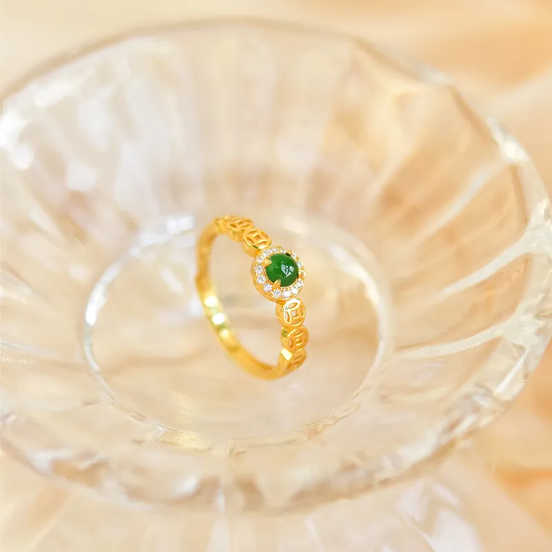 Tokai Family Ice Glutinous Jadeite Rings Unisex-3
