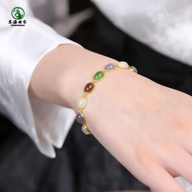 Tokai Family Hetian Jade Bracelets White Jade Women's-4