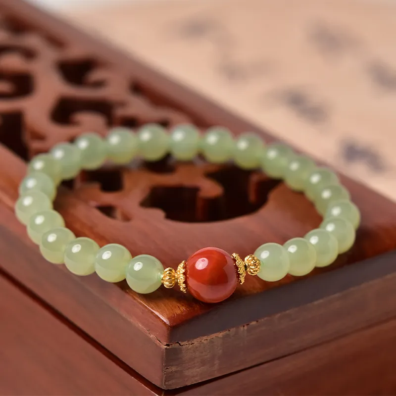 Tokai Family Hetian Jade Bracelets Pale Greenish White Jade Women's-3