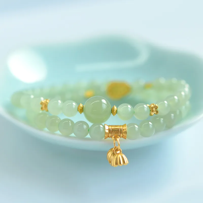 Tokai Family Bracelets Pale Greenish White Jade Women's-1