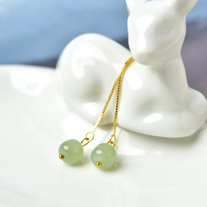 Tokai Family Earrings Pale Greenish White Jade Unisex-11