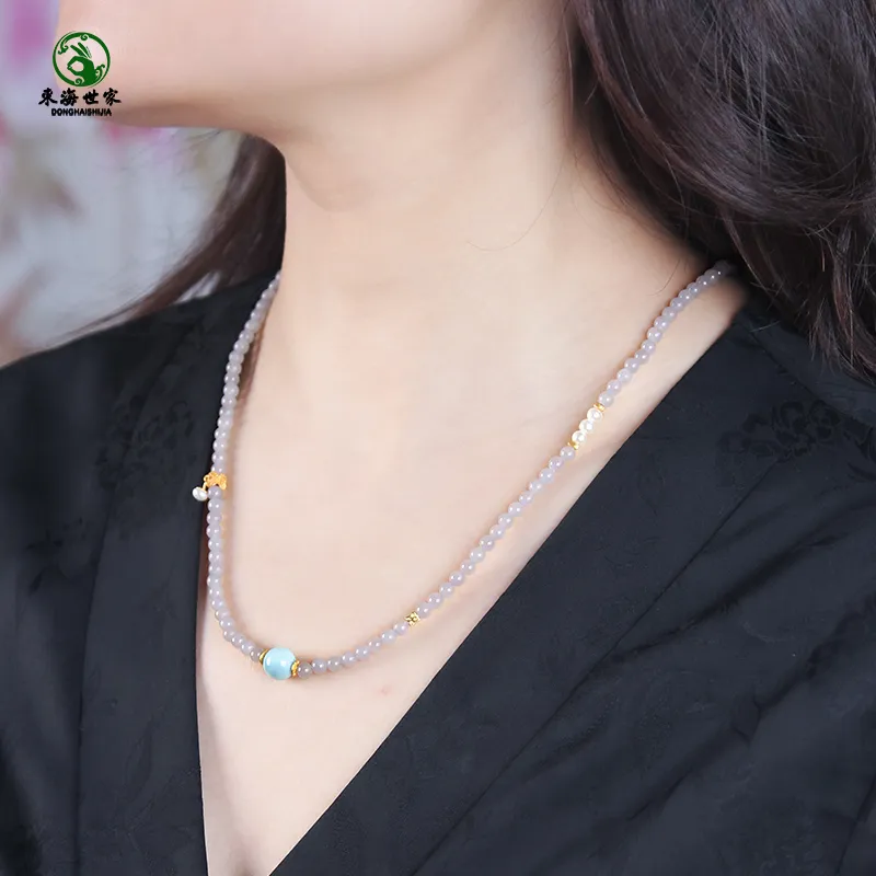 Tokai Family Hetian Jade Necklaces Smoky Purple Women's-5