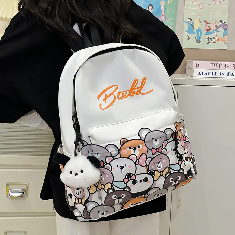MINIPUDING Nylon Backpack Women's Multicolor-5