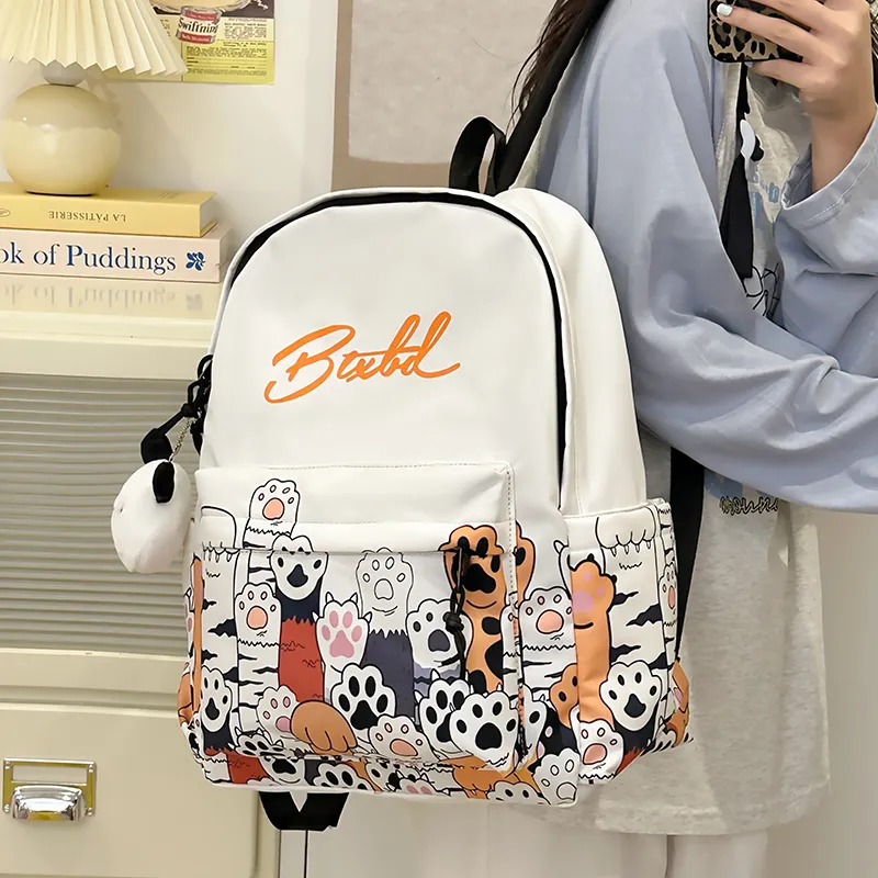 MINIPUDING Nylon Backpack Women's Multicolor-2