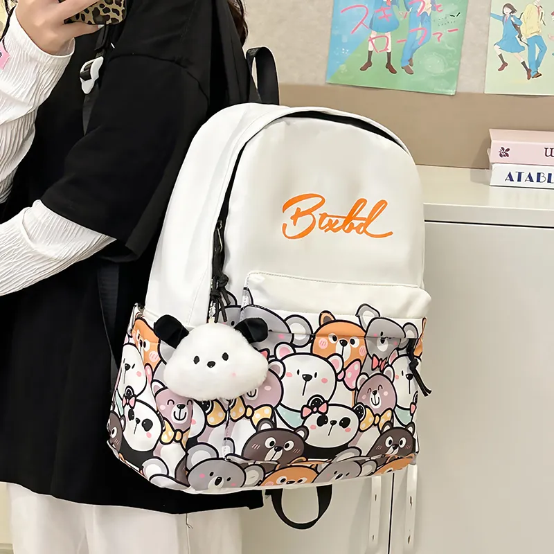 MINIPUDING Nylon Backpack Women's Multicolor-6