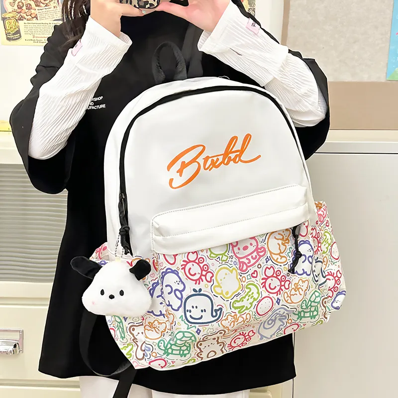 MINIPUDING Nylon Backpack Women's Multicolor-12