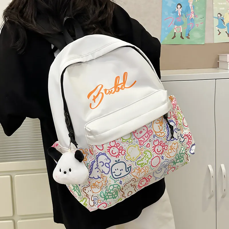 MINIPUDING Nylon Backpack Women's Multicolor-10