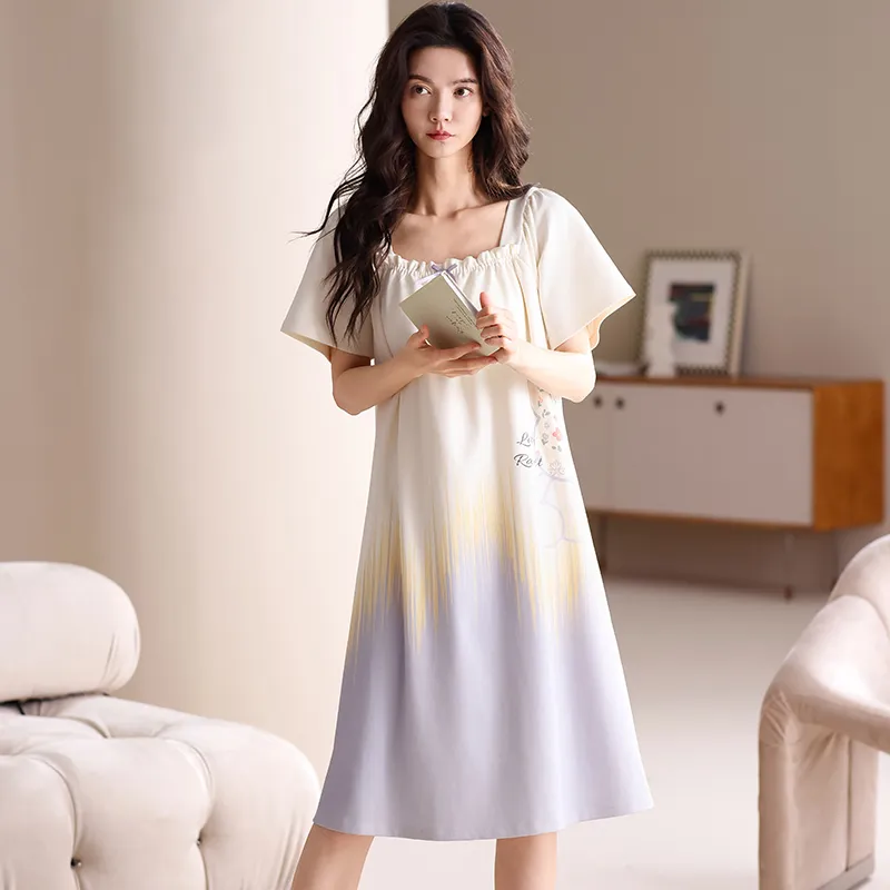 Lanza Nightgown Women's Purple Rabbit-4