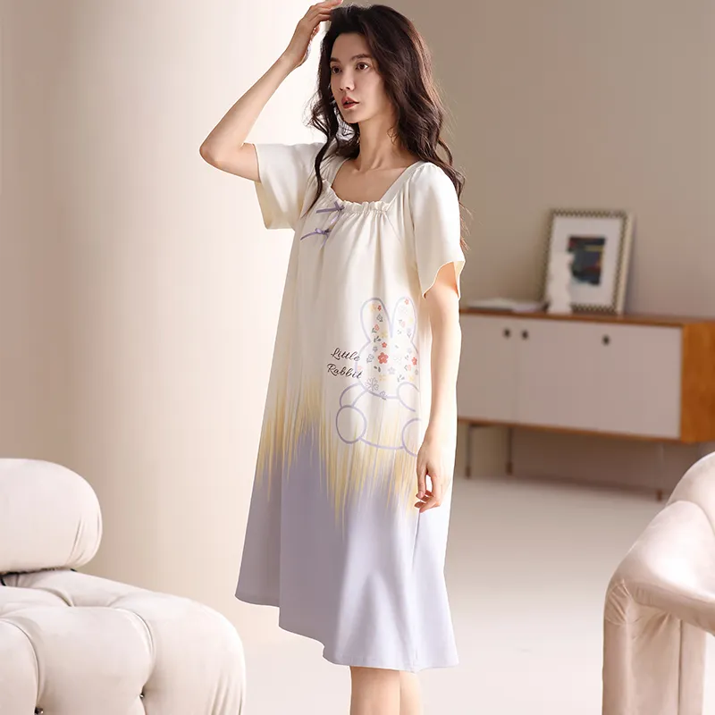 Lanza Nightgown Women's Purple Rabbit-5
