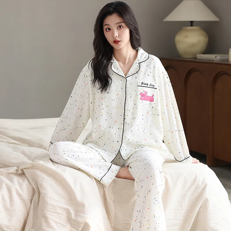 Lanza Pajama Set Women's Pink Puppy-2