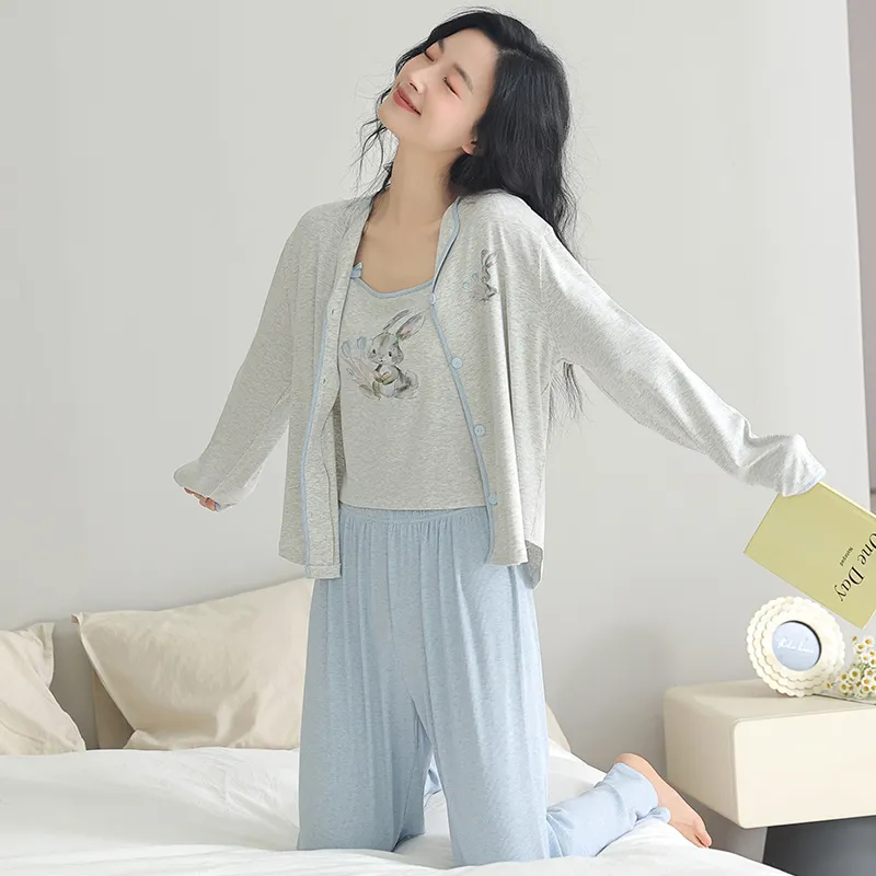 Lanza Pajama Set Women's Cute Bunny-3