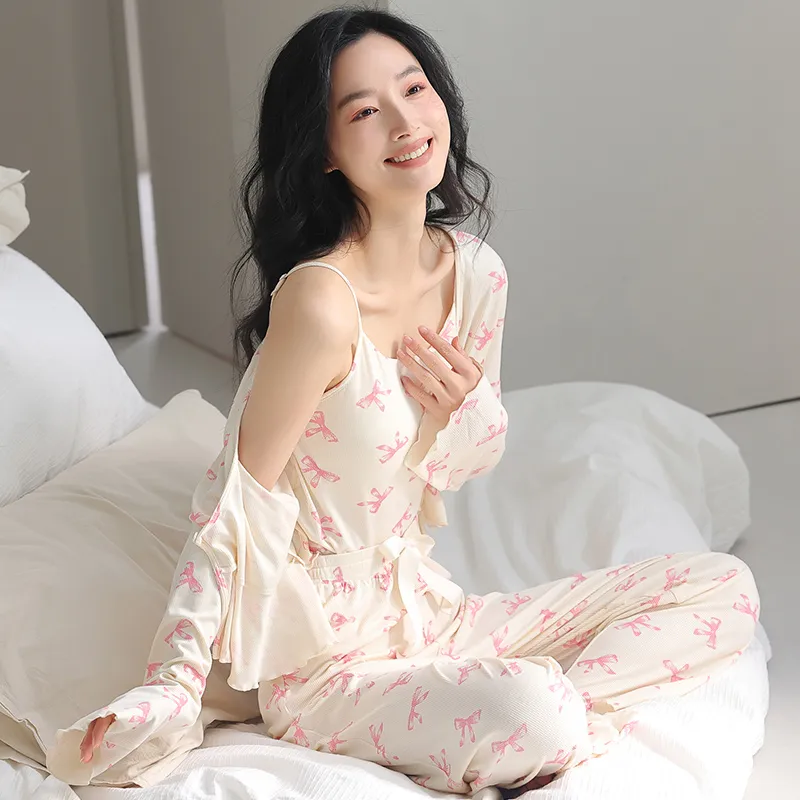 Lanza Pajama Set Women's Pink Butterfly-2