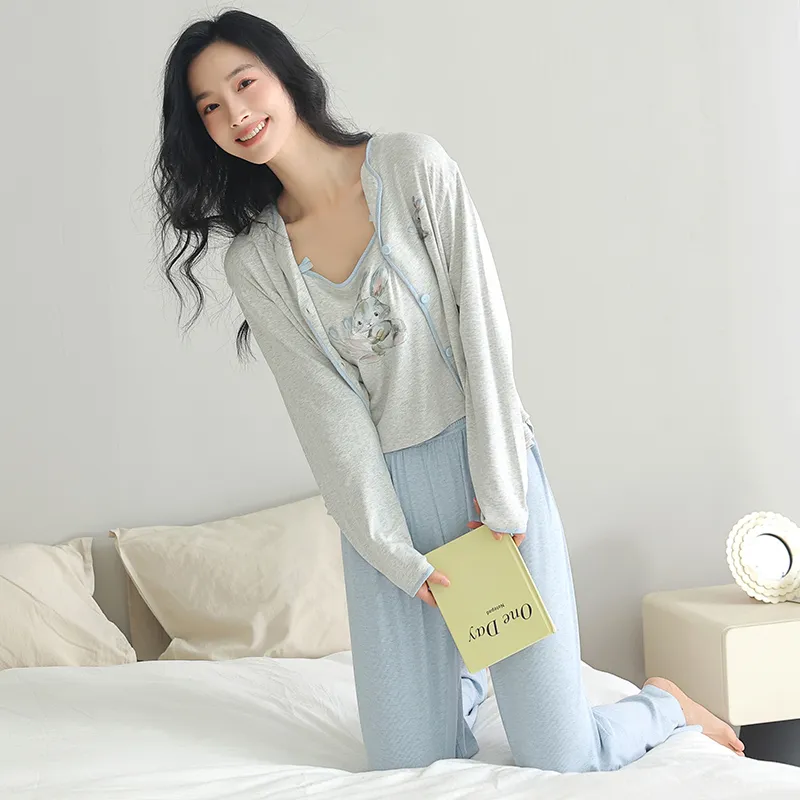 Lanza Pajama Set Women's Cute Bunny-5