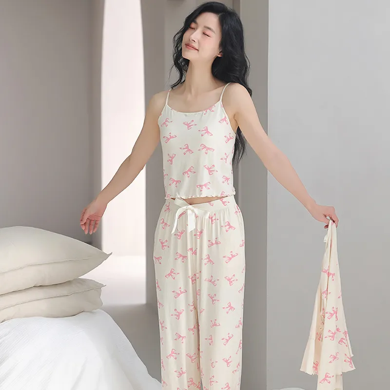 Lanza Pajama Set Women's Pink Butterfly-5