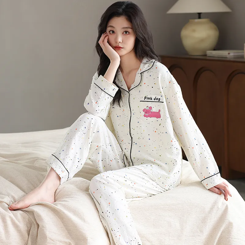 Lanza Pajama Set Women's Pink Puppy-1