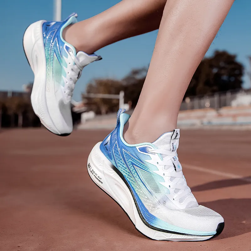 ANDEZHANMUSI x CANUVEN Cushioning Slip Resistant Low Top Marathon Training Race Running Shoes Men's-8