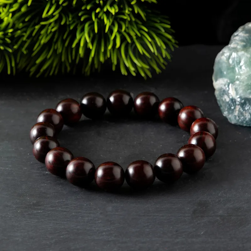 CHIKUANG Pterocarpus Beaded Bracelet, Plain String Unisex-3