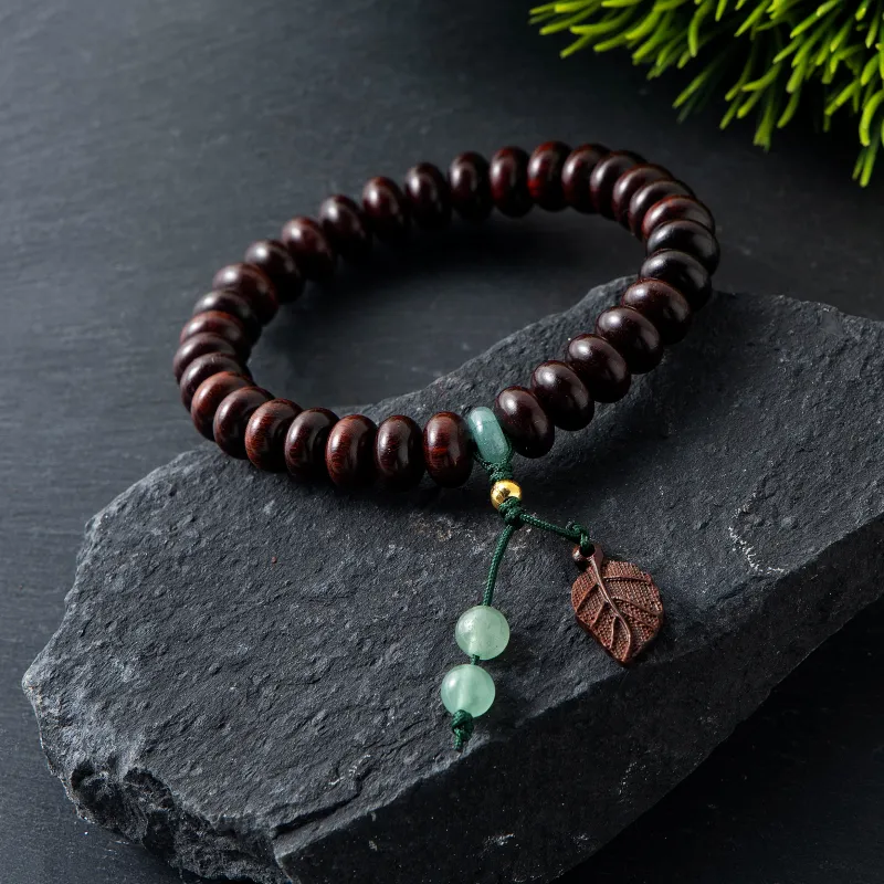 CHIKUANG Small Leaf Red Sandalwood Bracelets Unisex-2