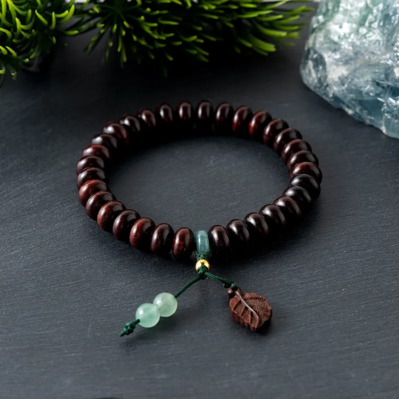 CHIKUANG Small Leaf Red Sandalwood Bracelets Unisex-1