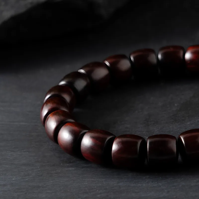 CHIKUANG Rosewood Blue Lacquer Bead Chinese Style New Trendy, Vintage Luxury Beaded Bracelet Unisex-4