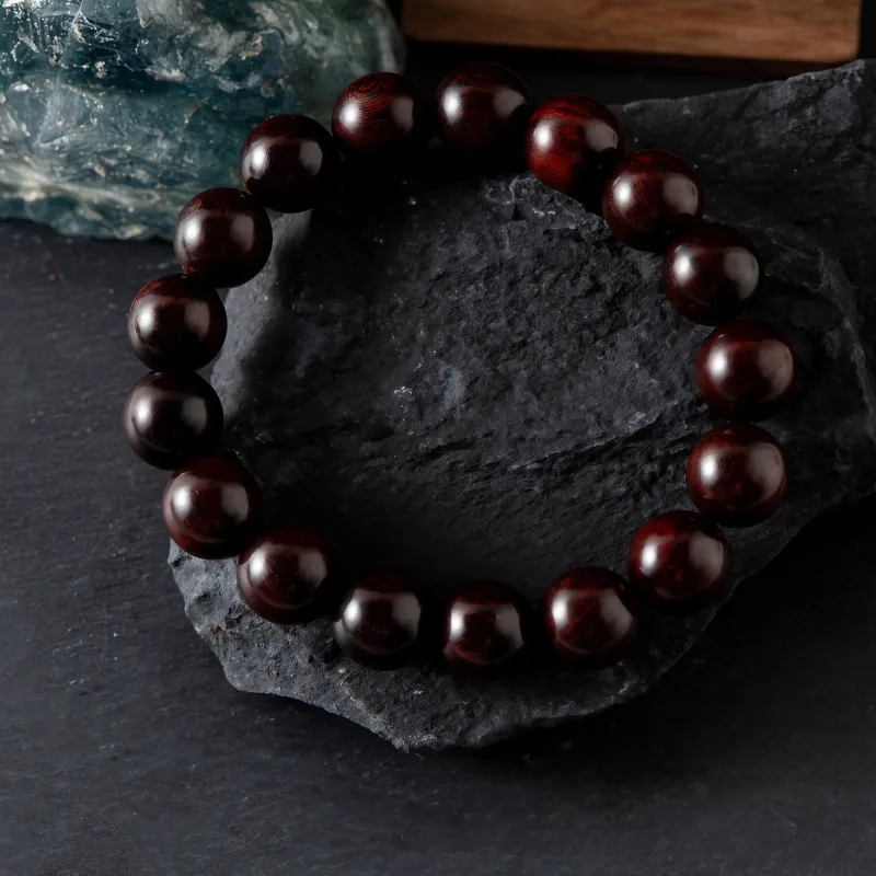 CHIKUANG Pterocarpus Beaded Bracelet, Plain String Unisex-1