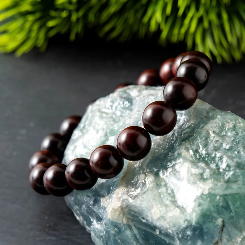 CHIKUANG Pterocarpus Beaded Bracelet, Plain String Unisex-4