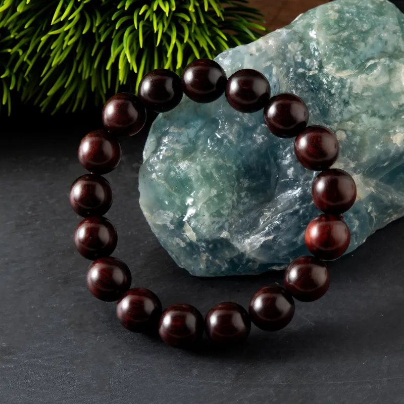 CHIKUANG Pterocarpus Beaded Bracelet, Plain String Unisex-2