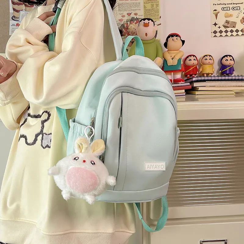 OUZIHUANG Nylon Backpack Large Size Unisex Pink/Blue/White/Black/Yellow/Green-26