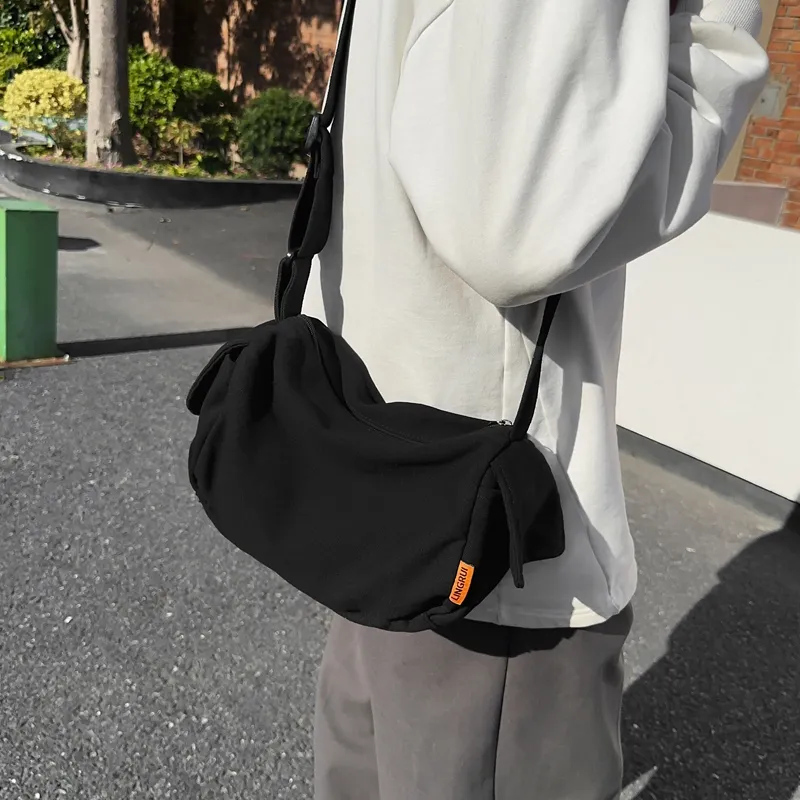 Deli Bear Canvas Class Bag Crossbody Bag Shoulder Bag Regular Unisex Green/Ecru/Orange/Black-21