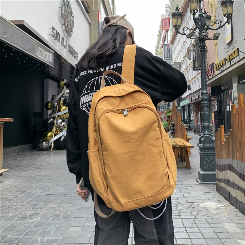 Deli Bear Canvas Backpack Regular Unisex Yellow/Ecru/Black/Dark Gray-3
