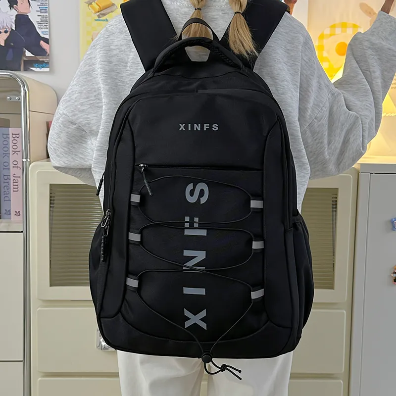 Tong Tong Rabbit Nylon Backpack Unisex Gray/Black-7
