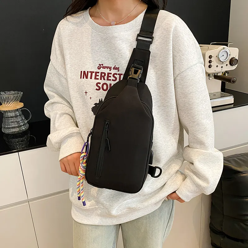 Deli Bear Nylon Fabric One Shoulder Sling Bag Unisex Multicolor-12