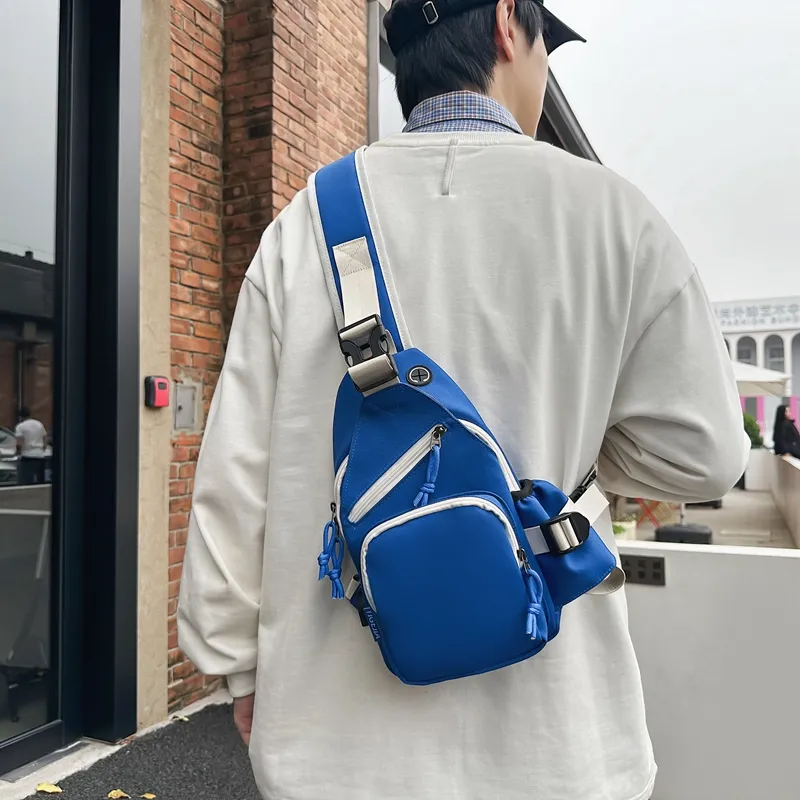 Deli Bear Nylon Crossbody Bags Sling Bags Regular Unisex Black/White/Khaki/Blue-12