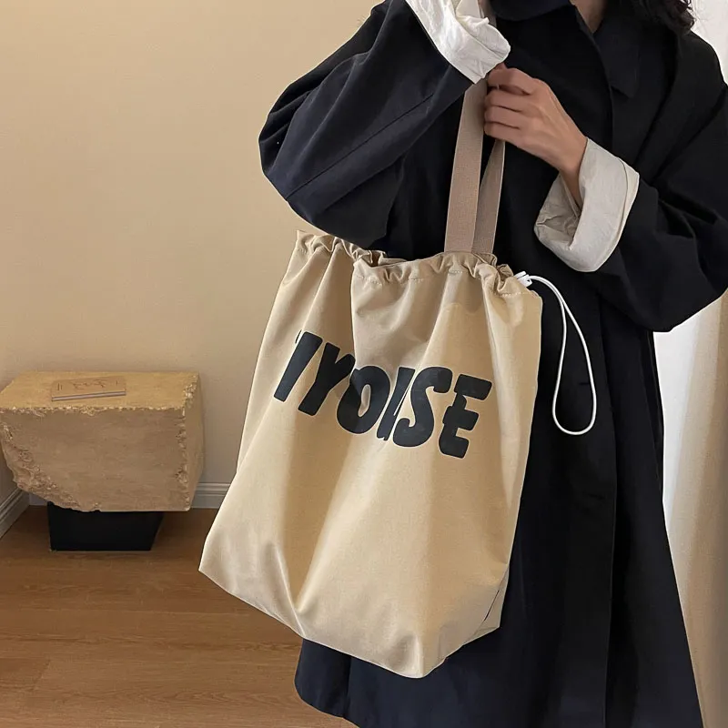 OUZIHUANG Canvas Bucket Bag Handbag Shoulder Bag Regular Women's Yellow/Ecru/Black/Khaki-27