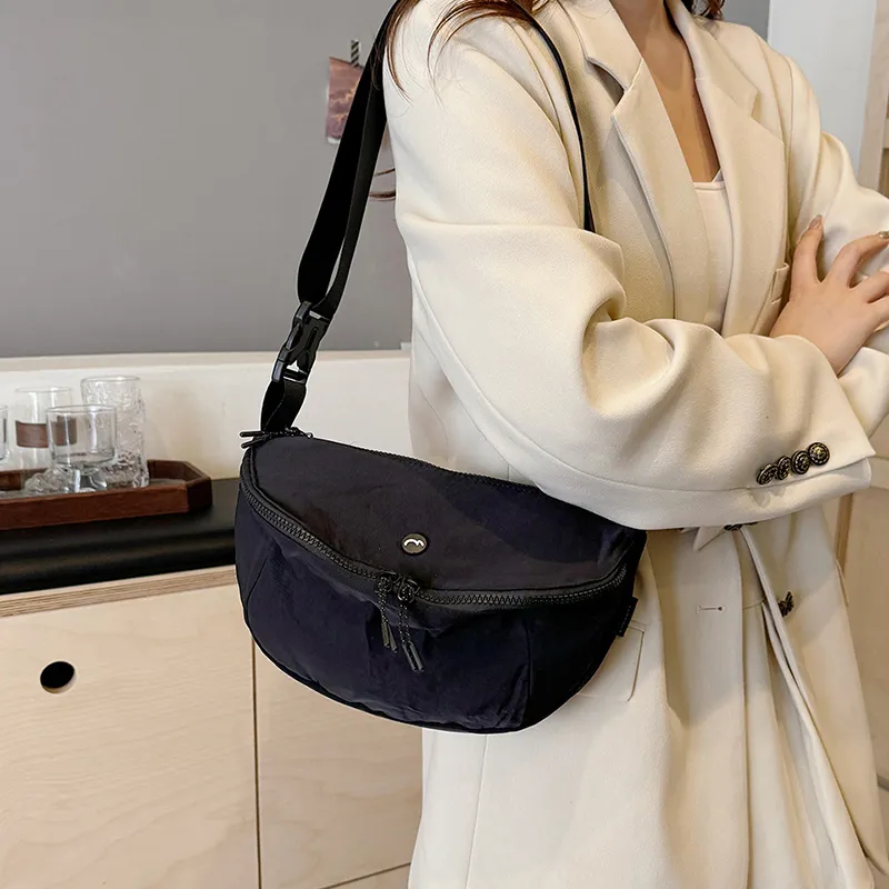 OUZIHUANG Nylon Fabric Shoulder Bag Crossbody Bag Unisex Black/Orange/Green/Khaki/Gray-10