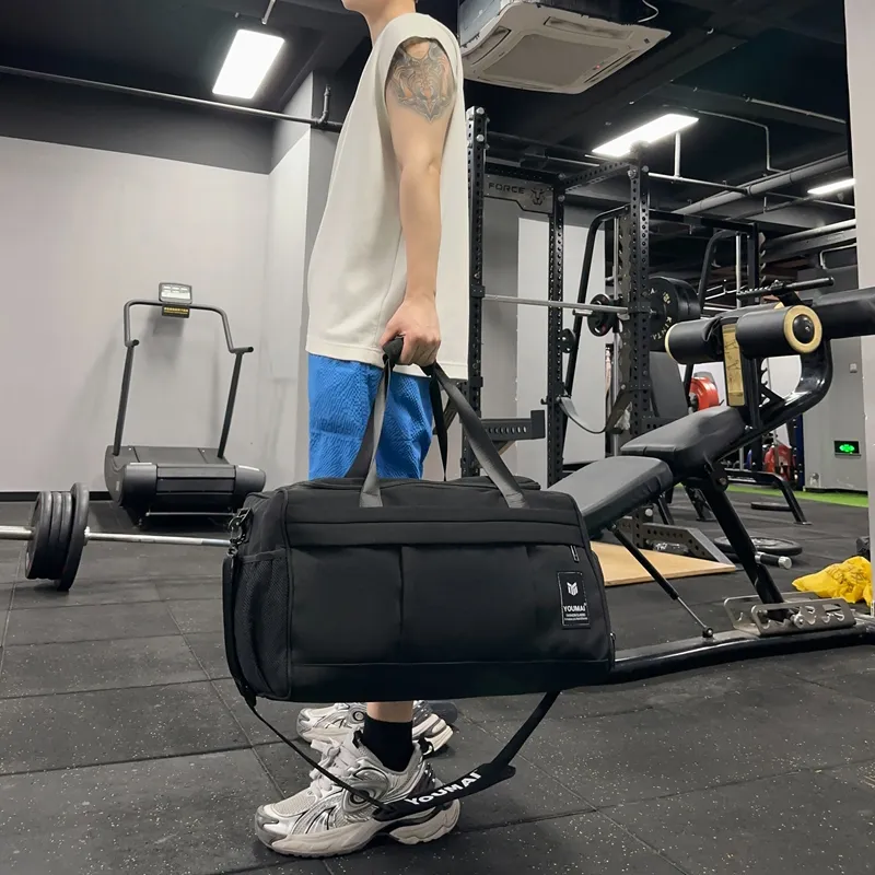 Deli Bear Nylon Gym Bag Unisex Black/Pink/Gray/Red/Yellow/Blue/Turquoise-1