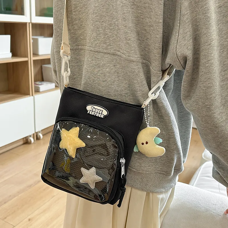OUZIHUANG Nylon Crossbody Bag Regular Women's Black/White/Light Pink/Light Green/Light Yellow/Light Blue-2