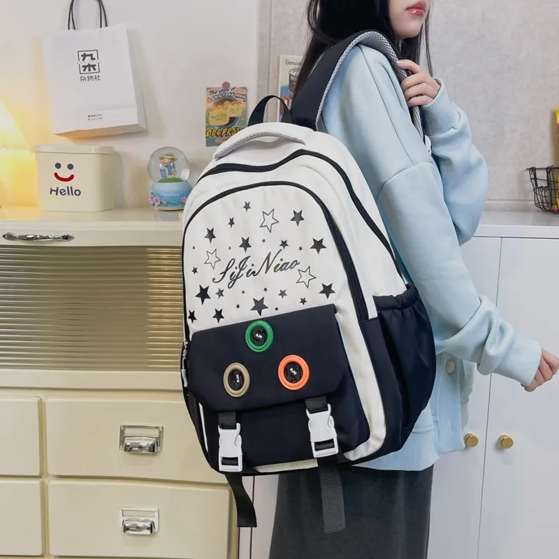 Tong Tong Rabbit Nylon Backpack Regular Women's Pink/Black/Blue/Khaki/Red-9