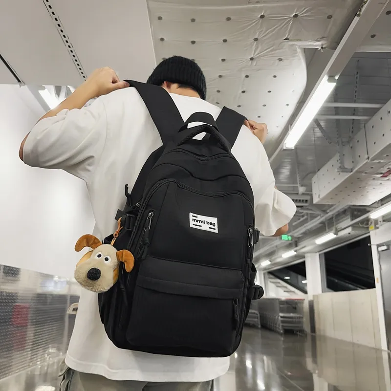 Deli Bear Nylon Backpack Regular Unisex Black/Green/Gray/Ginger Yellow/Red-2