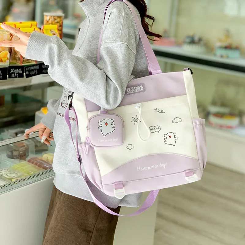 Deli Bear Oxford Tote Bag Shoulder Bag Women's Multicolor-6
