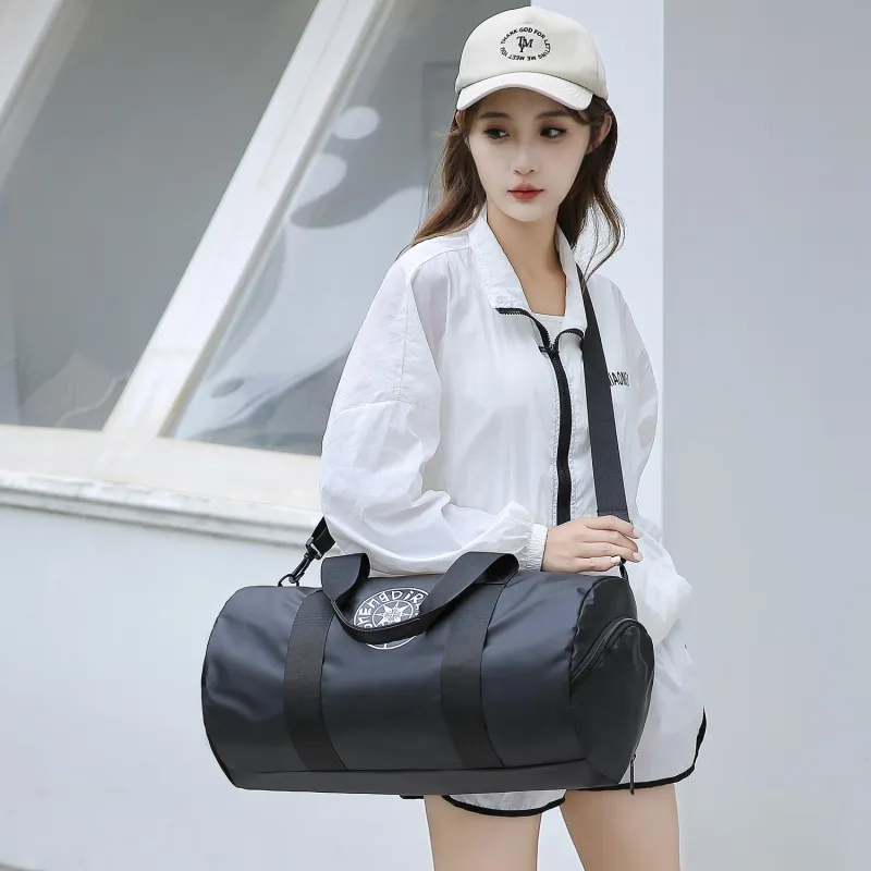 OUZIHUANG Nylon Travel Bag Unisex Black/Blue/Champagne Gold/Maroon-2