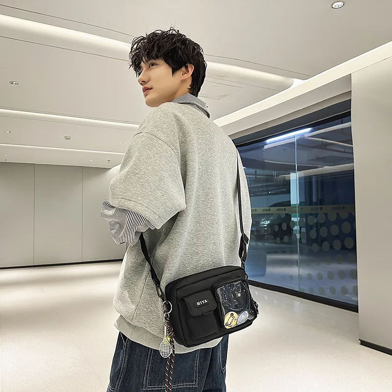 OUZIHUANG Nylon Shoulder Bag Unisex Multicolor-3