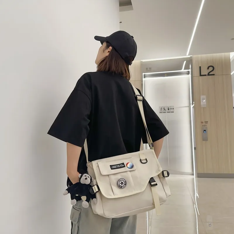 OUZIHUANG Nylon Shoulder Bag Unisex-5