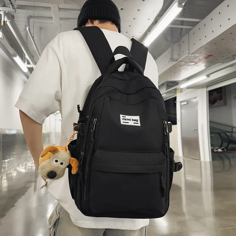 Deli Bear Nylon Backpack Regular Unisex Black/Green/Gray/Ginger Yellow/Red-1