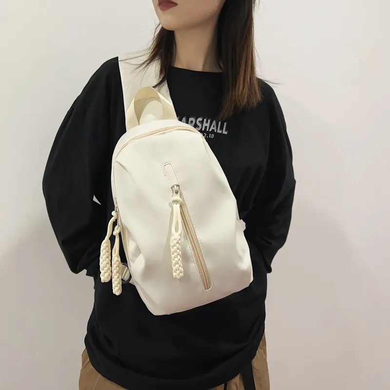 Deli Bear Nylon Crossbody Bags Sling Bags Regular Unisex White/Red/Black-5
